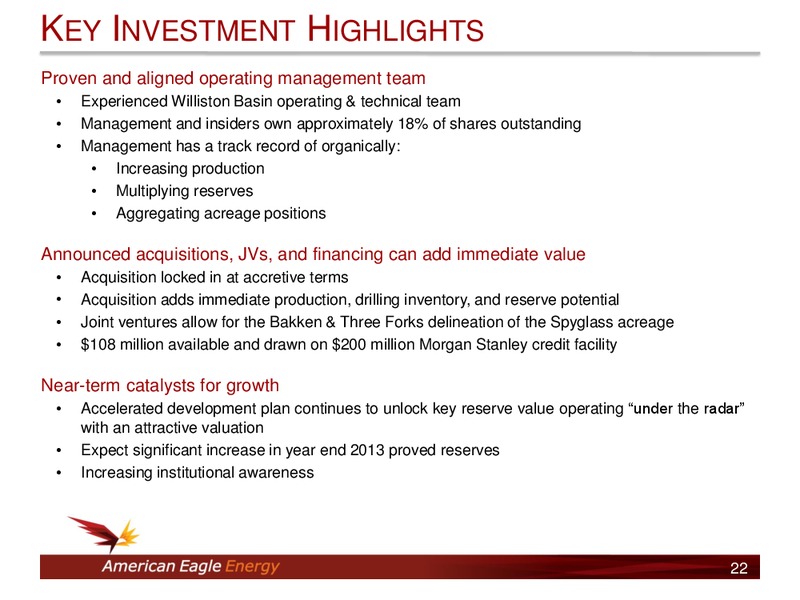 INVESTOR PRESENTATION – American Eagle Energy Corp – slide 21