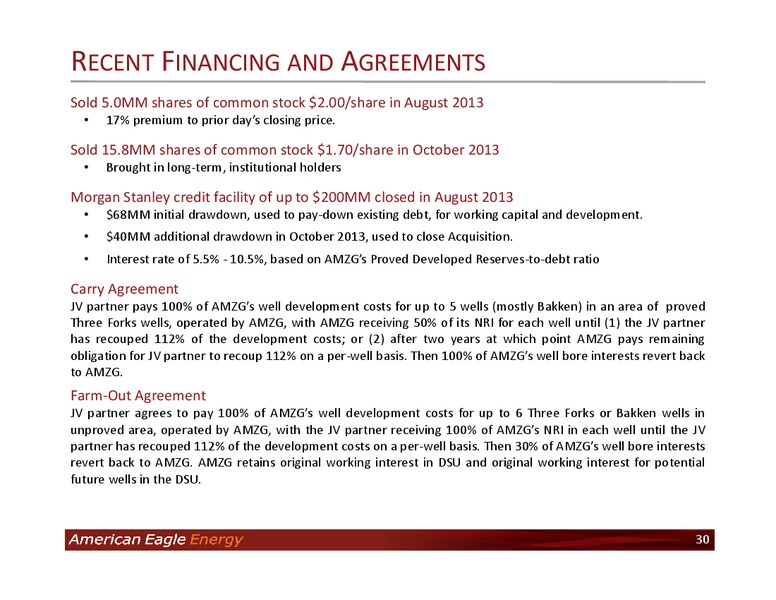 Investor Presentation – American Eagle Energy Corp – slide 29