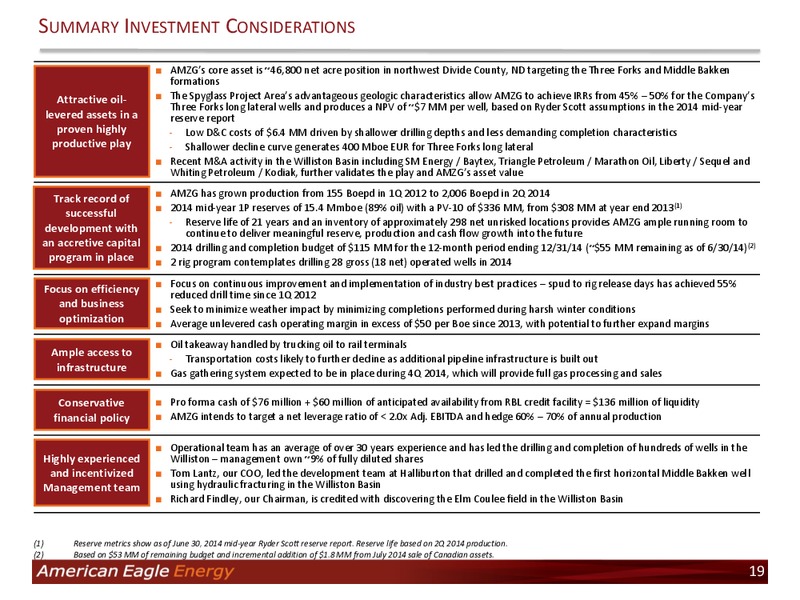 Investor Presentation – American Eagle Energy Corp – slide 18