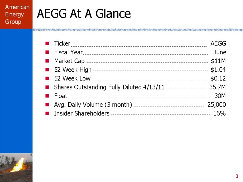 Investor Presentation – American Energy Group – slide 2