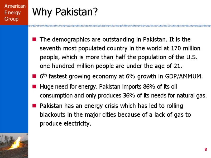 Investor Presentation – American Energy Group – slide 7