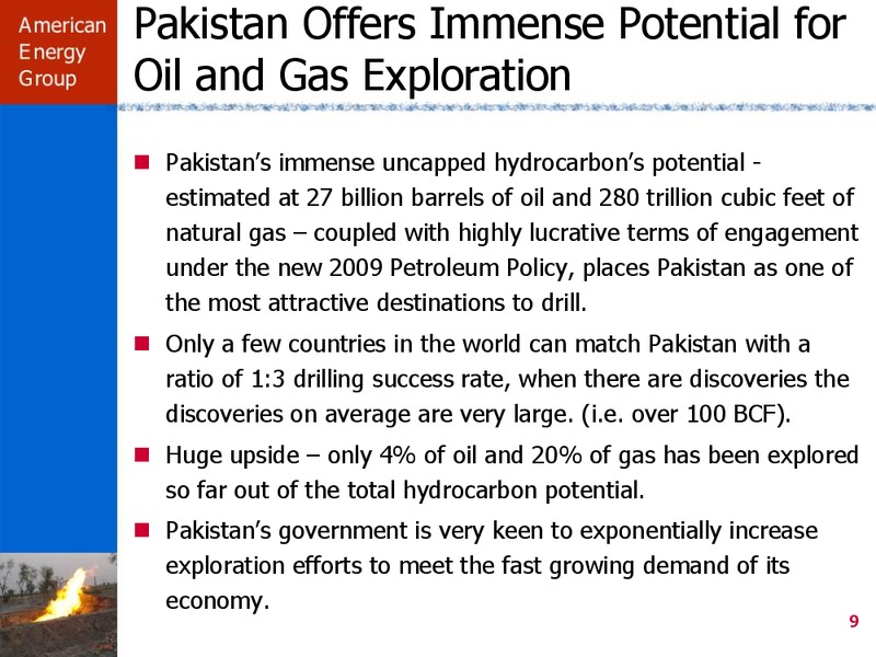 Investor Presentation – American Energy Group – slide 8