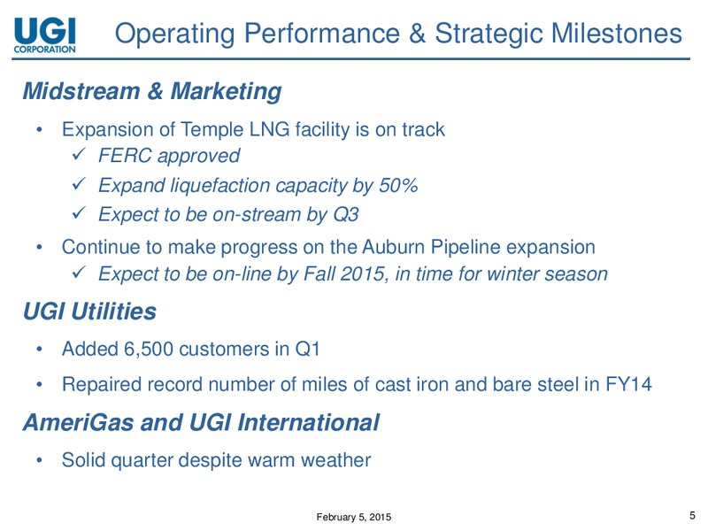 Q1 2015 EARNINGS CALL – Amerigas Partners Lp – slide 4