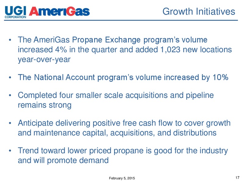 Q1 2015 EARNINGS CALL – Amerigas Partners Lp – slide 16