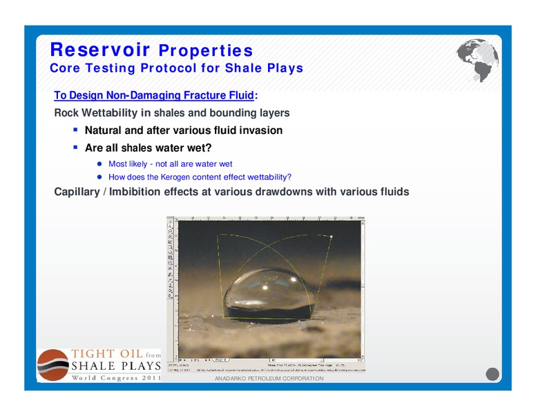 TIGHT OIL SHALE PLAYS WORLD CONGRESS 2011 – Anadarko Petroleum Corp – slide 8