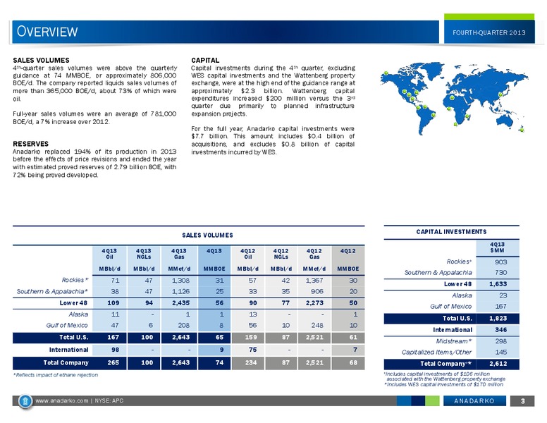Fourth Quarter 2013 Operations Report – Anadarko Petroleum Corp – slide 2