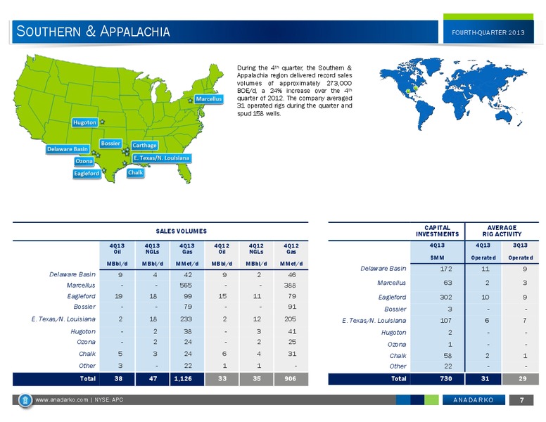 Fourth Quarter 2013 Operations Report – Anadarko Petroleum Corp – slide 6