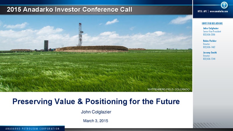 2015 Capital Program – Anadarko Petroleum Corp – slide 1