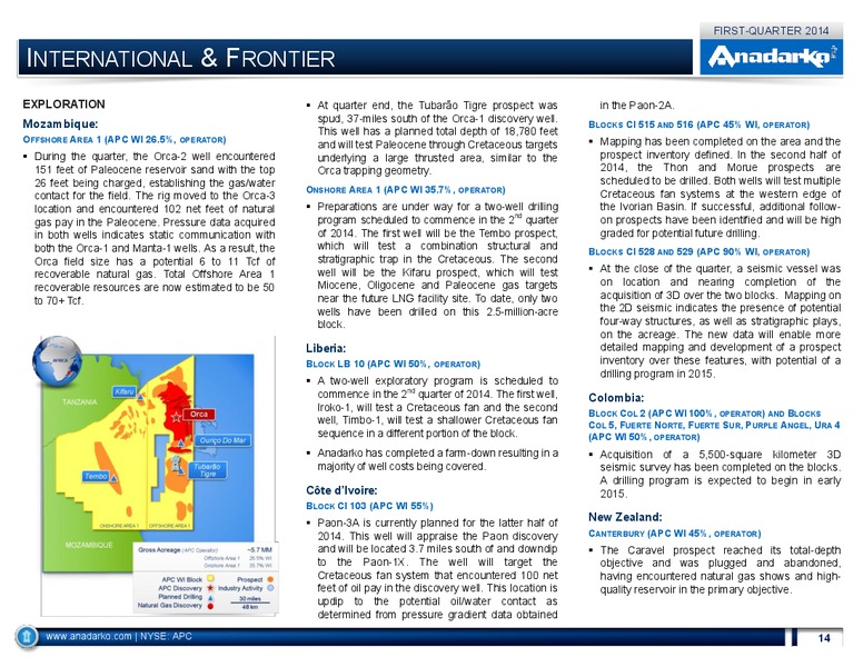 1Q 2014 Operations Report – Anadarko Petroleum Corp – slide 13