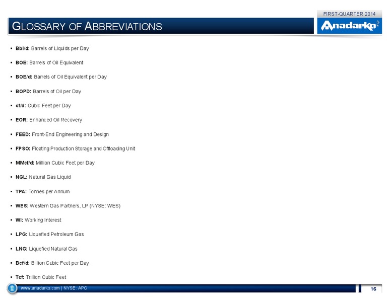 1Q 2014 Operations Report – Anadarko Petroleum Corp – slide 15