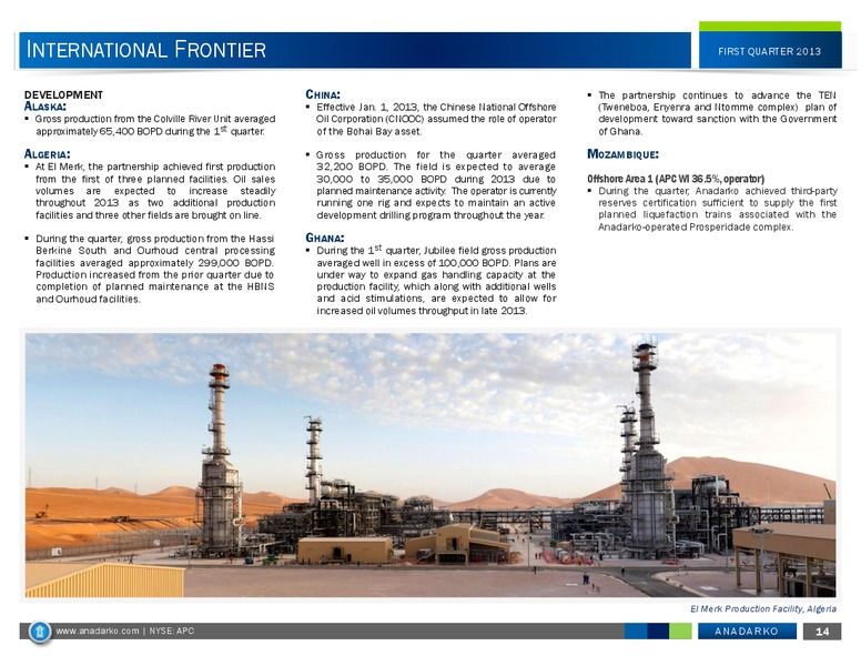 Q1 2013 Operations Report – Anadarko Petroleum Corp – slide 13