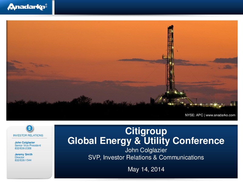 Citigroup Global Energy Utility Conference – Anadarko Petroleum Corp – slide 1