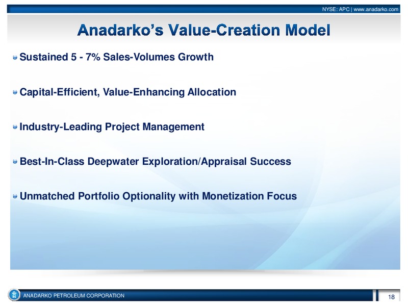 UBS Global Oil and Gas Conference – Anadarko Petroleum Corp – slide 18