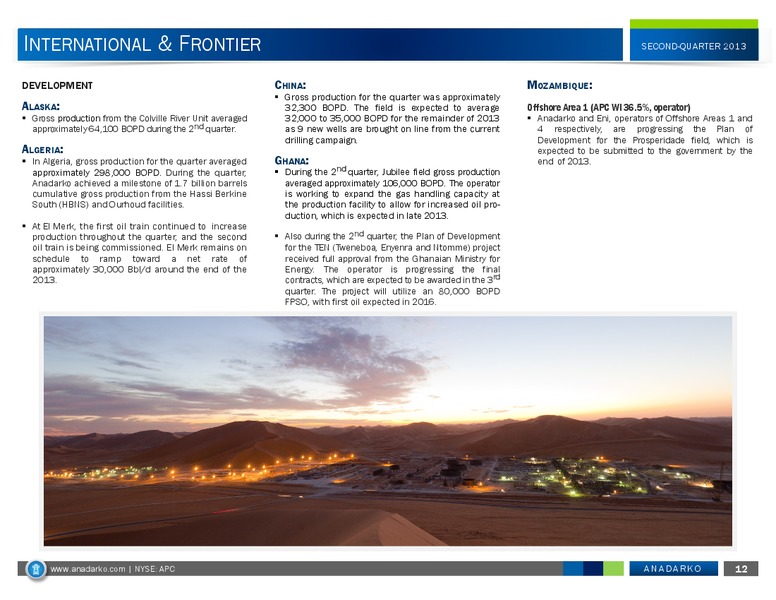 2Q 2013 Operations Report – Anadarko Petroleum Corp – slide 11