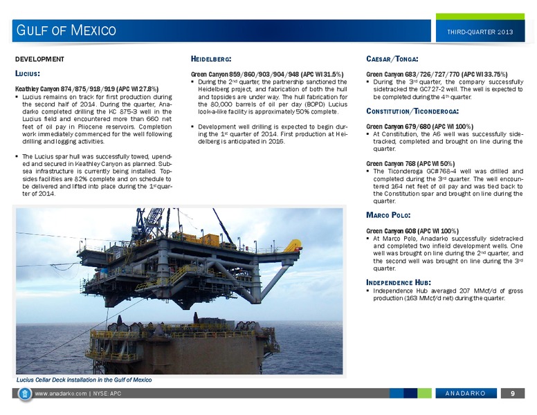 3Q 2013 Operations REport – Anadarko Petroleum Corp – slide 8
