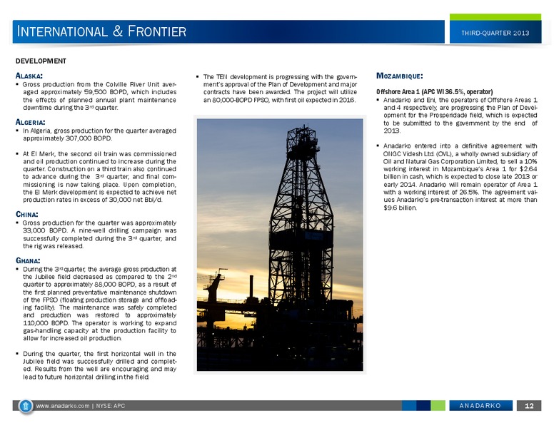 3Q 2013 Operations REport – Anadarko Petroleum Corp – slide 11