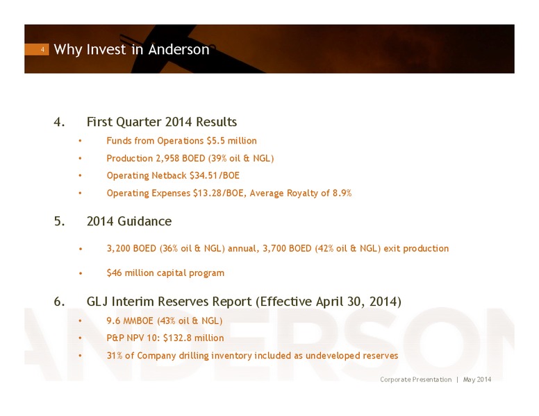 INVESTOR PRESENTATION – Anderson Energy Ltd – slide 3