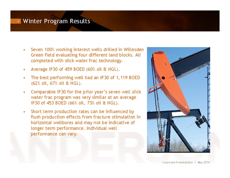INVESTOR PRESENTATION – Anderson Energy Ltd – slide 5