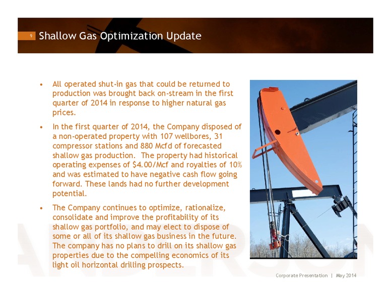 INVESTOR PRESENTATION – Anderson Energy Ltd – slide 8