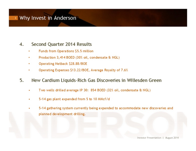 INVESTOR PRESENTATION – Anderson Energy Ltd – slide 3