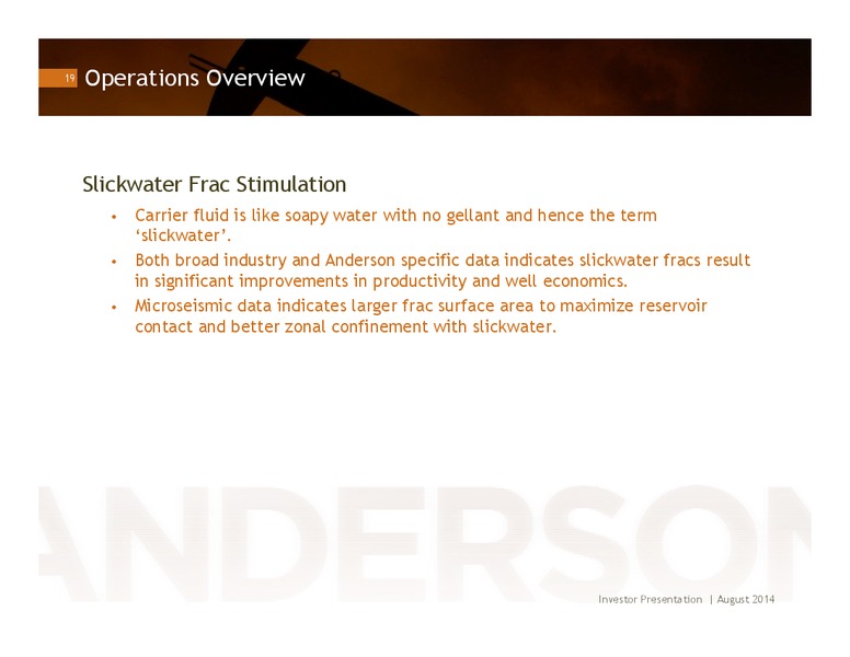 INVESTOR PRESENTATION – Anderson Energy Ltd – slide 18