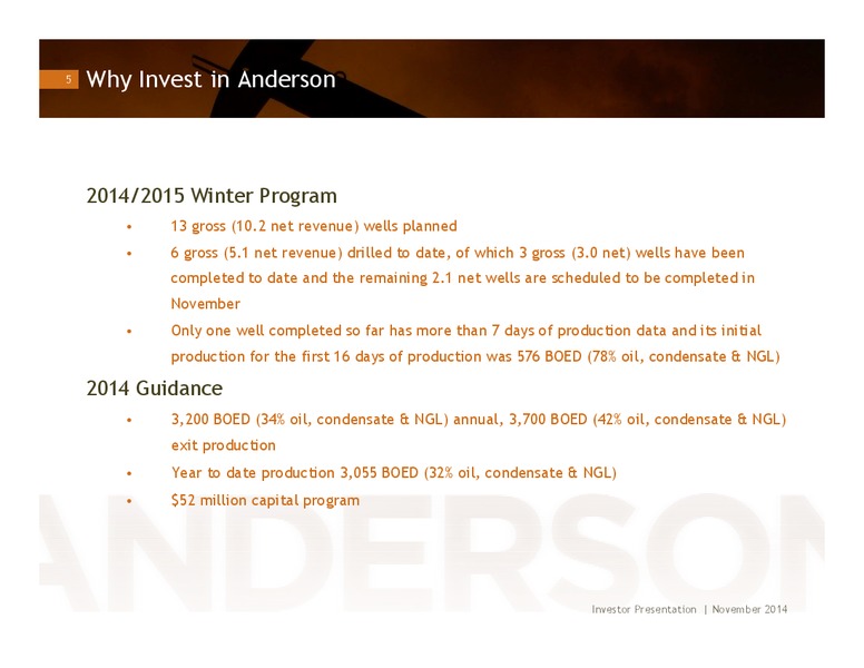 PRESENTATION – Anderson Energy Ltd – slide 4