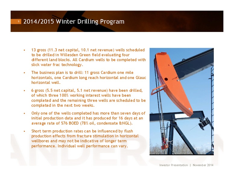 PRESENTATION – Anderson Energy Ltd – slide 8