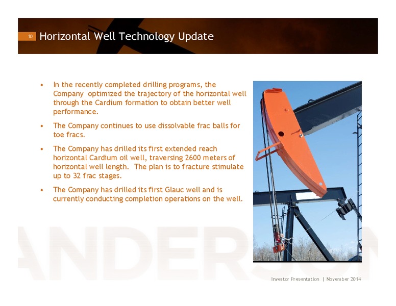 PRESENTATION – Anderson Energy Ltd – slide 9