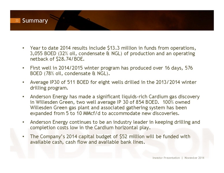PRESENTATION – Anderson Energy Ltd – slide 21