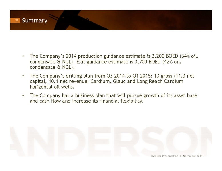 PRESENTATION – Anderson Energy Ltd – slide 22