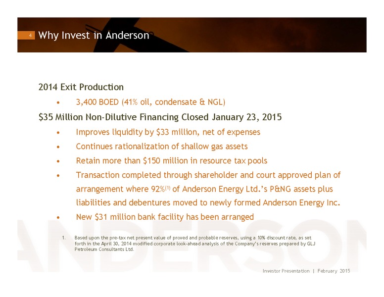 Investor Presentation – Anderson Energy Ltd – slide 3