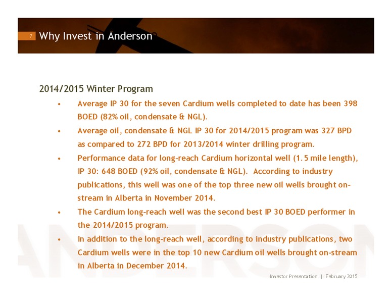 Investor Presentation – Anderson Energy Ltd – slide 6