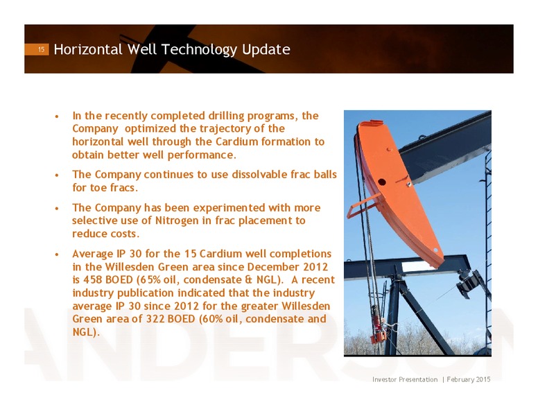 Investor Presentation – Anderson Energy Ltd – slide 14
