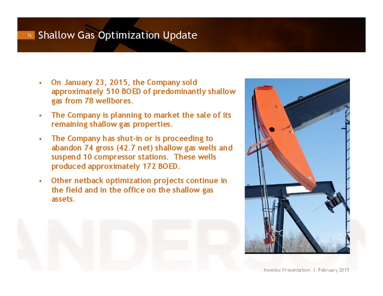 Investor Presentation – Anderson Energy Ltd – slide 15