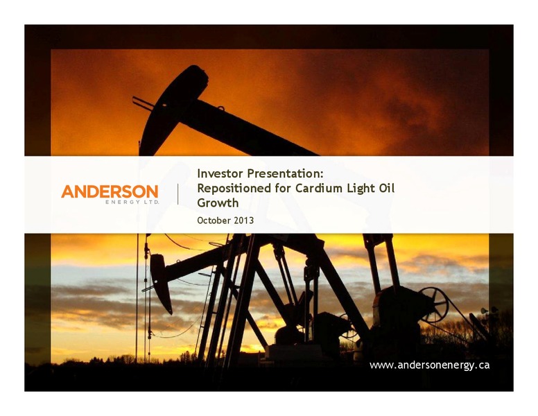 Investor Presentation – Anderson Energy Ltd – slide 1