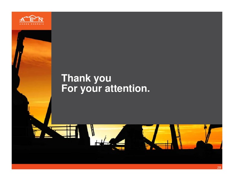 SEPTEMBER 2012 INVESTOR PRESENTATION – Andes Energia Plc – slide 27