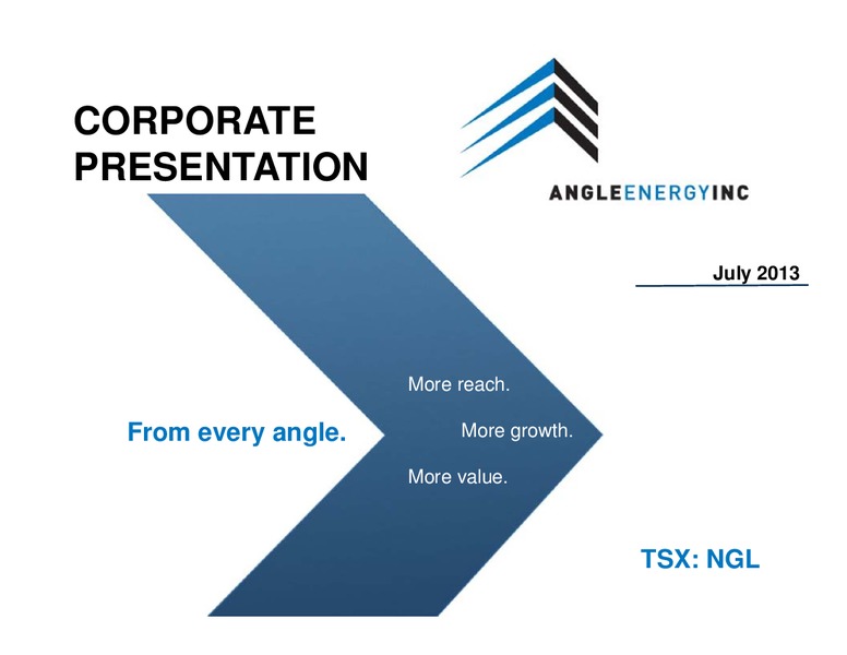 Corporate Presentation – Angle Energy, Inc. – slide 1