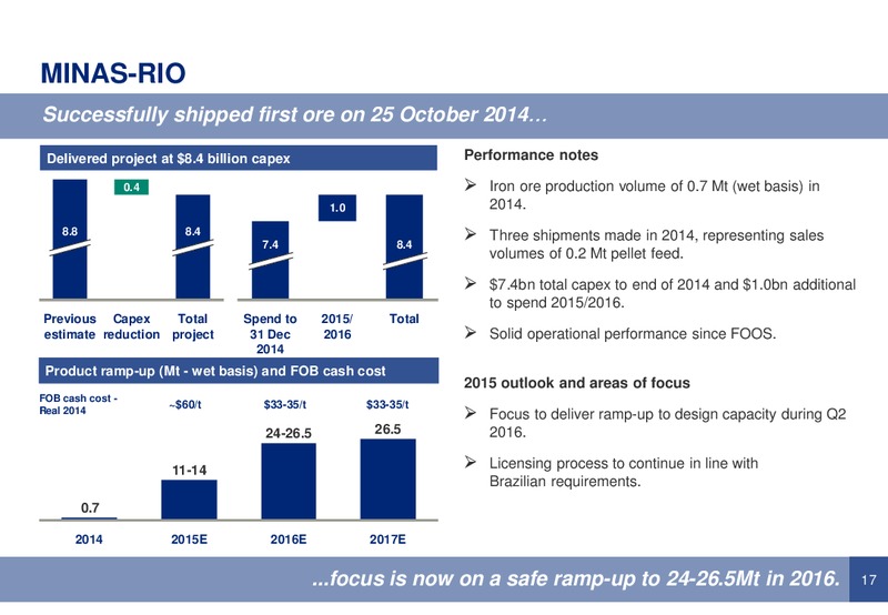 PRELIMINARY RESULTS YEAR ENDED 31 DECEMBER 2014 – Anglo American Plc – slide 16