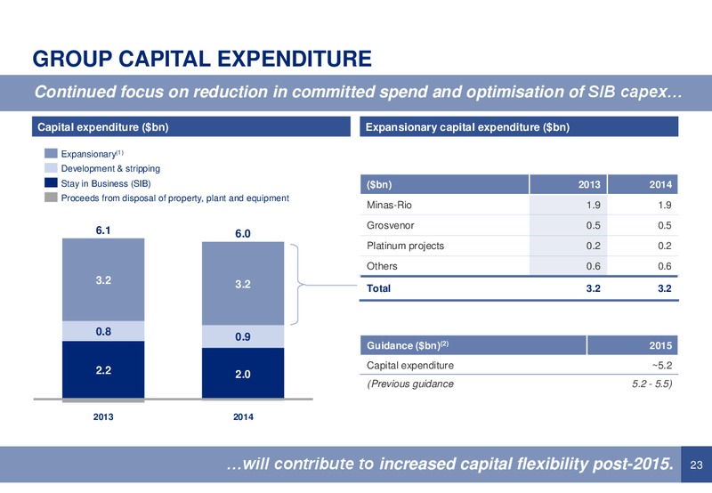 PRELIMINARY RESULTS YEAR ENDED 31 DECEMBER 2014 – Anglo American Plc – slide 22