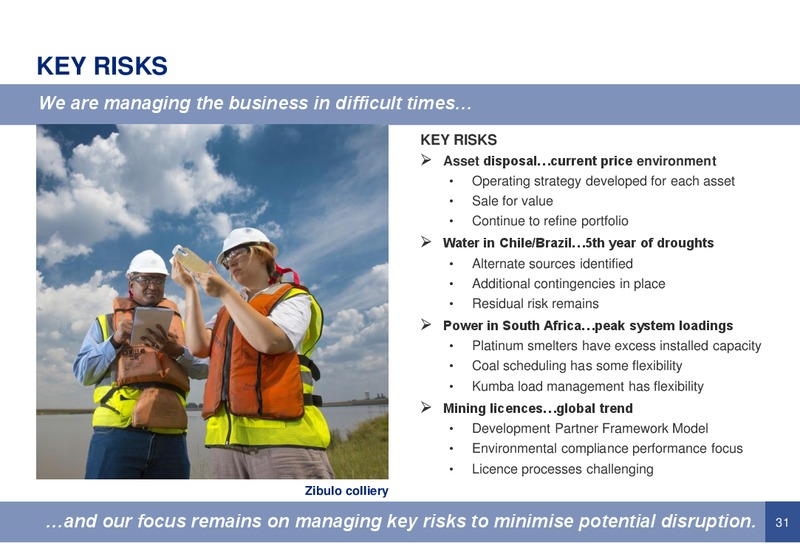 PRELIMINARY RESULTS YEAR ENDED 31 DECEMBER 2014 – Anglo American Plc – slide 30