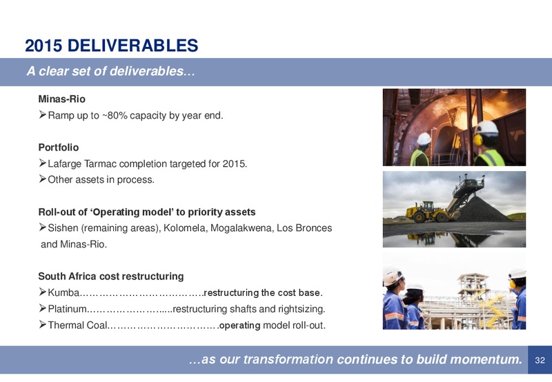 PRELIMINARY RESULTS YEAR ENDED 31 DECEMBER 2014 – Anglo American Plc – slide 31
