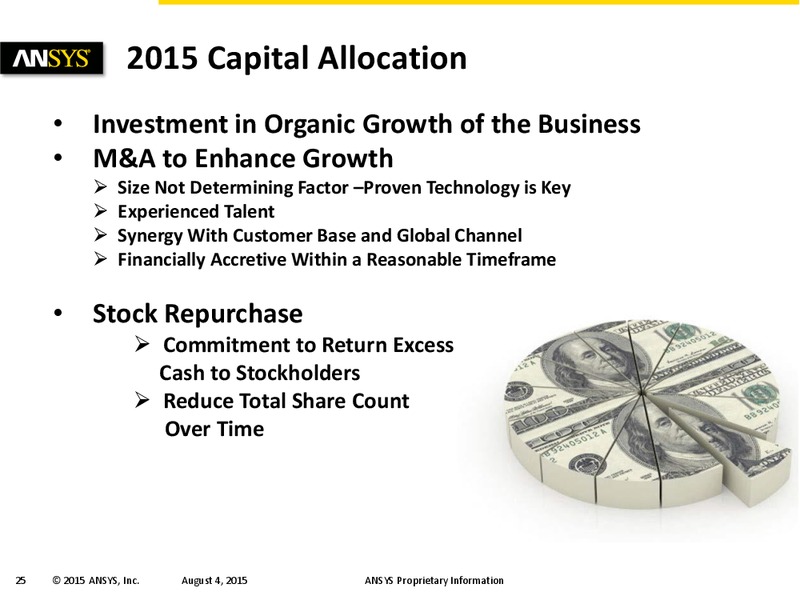 Q2 2015 Earnings Call – ANSYS, INC – slide 24