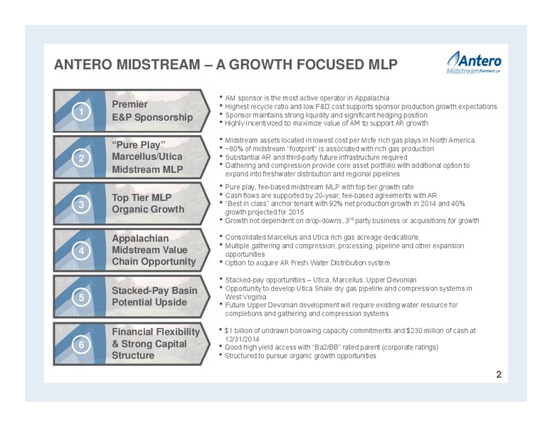Partnership Overview – Antero Midstream Partners Lp – slide 2