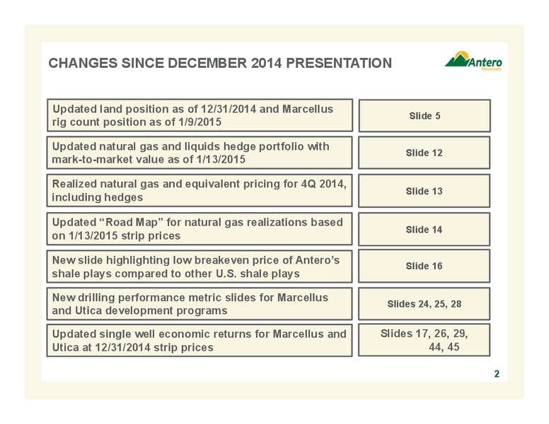 Company Overview – Antero Resources – slide 2