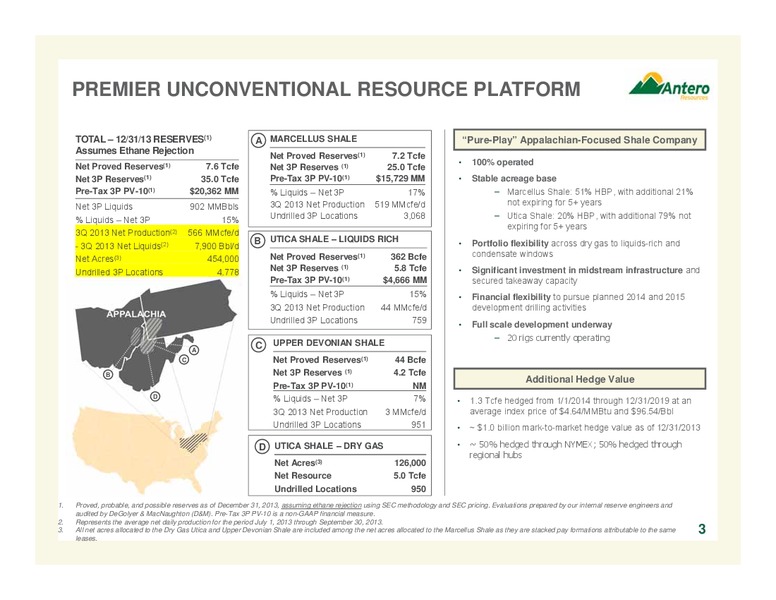 FEBRUARY 2014 COMPANY OVERVIEW – Antero Resources – slide 3