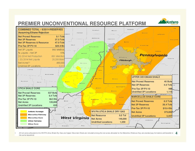 AUGUST 2014 COMPANY OVERVIEW – Antero Resources – slide 4