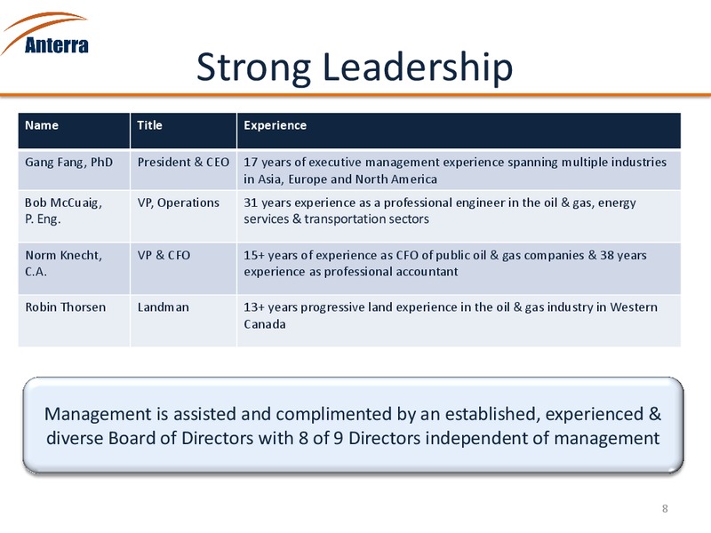 FEBRUARY 2014 INVESTOR PRESENTATION – Anterra Energy, Inc. – slide 7