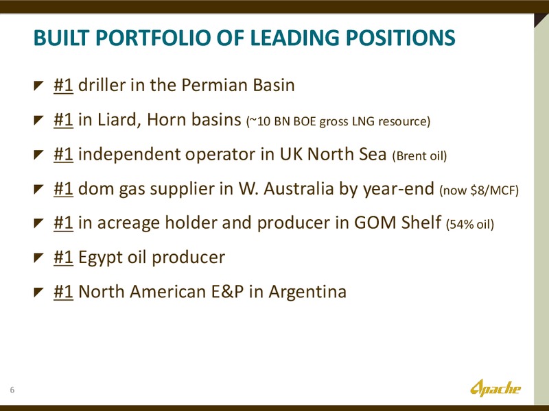 HOWARD WEIL 41ST ANNUAL ENERGY CONFERENCE – Apache Corp – slide 5