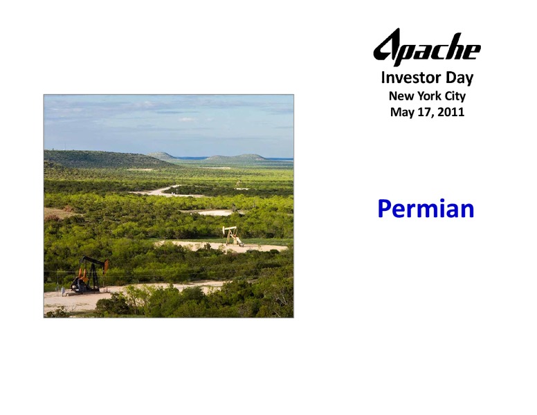 INVESTOR DAY – Apache Corp – slide 1