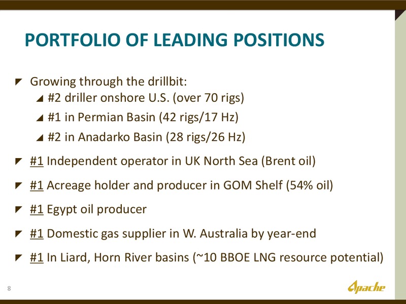 UBS GLOBAL OIL AND GAS CONFERENCE – Apache Corp – slide 7